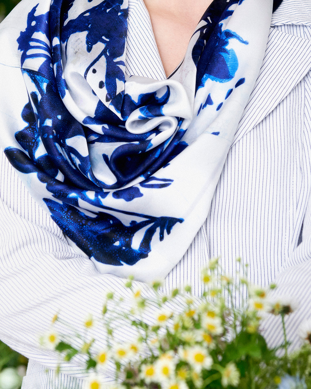 Silketørklæde - kvadratisk - 100% ægte SILKE TWILL - 65 x 65 cm - 1 stk PRØVE