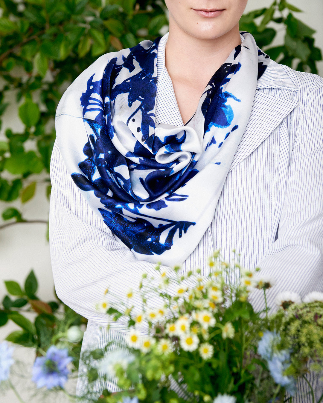 Silketørklæde - kvadratisk - 100% ægte SILKE TWILL - 65 x 65 cm - 1 stk PRØVE