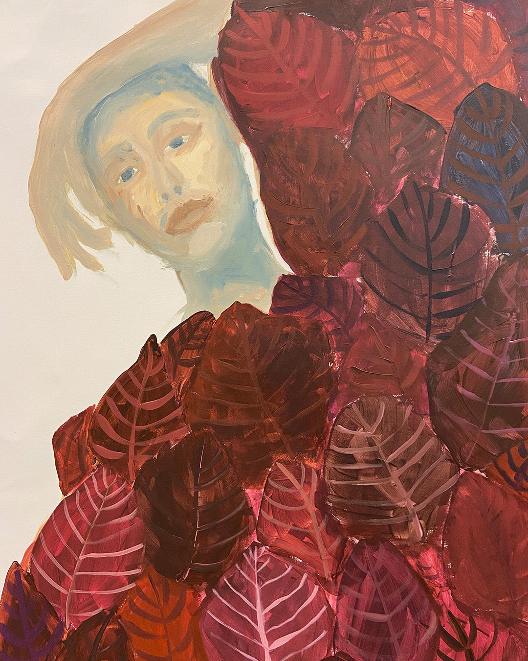 Red Leaf - Maleri - Akryl på lærred 45 x 65 cm