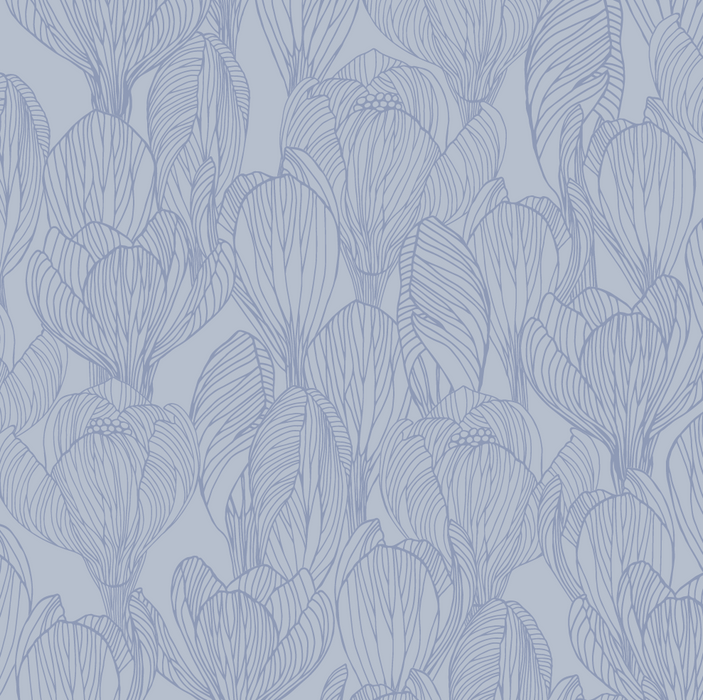 Voksdug med blå forårsblomster fra Notes by Susanne Schjerning  - Voksdug Flora Helion Blue