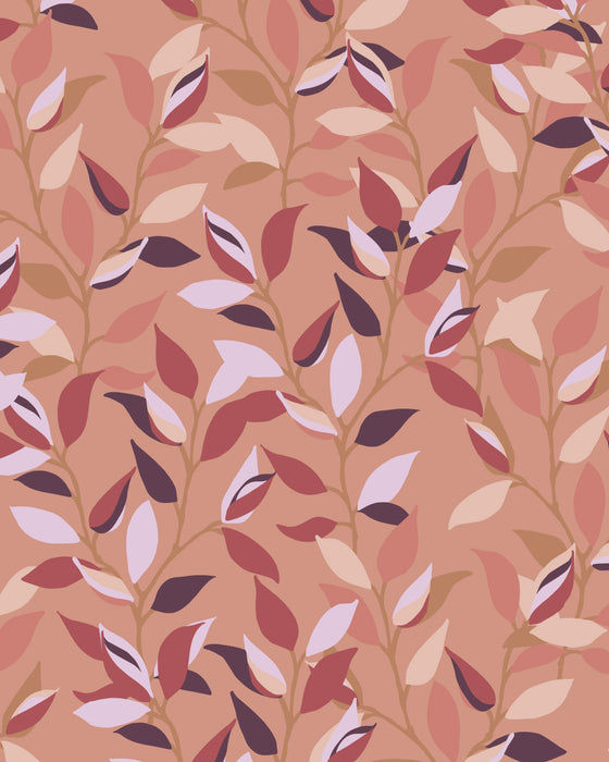 Voksdug med terracotta farvede blade fra Notes by Susanne Schjerning - LEAVES Terracotta