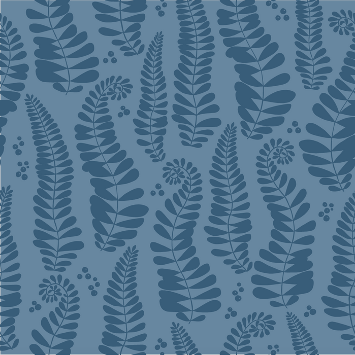 Voksdug - Blå bregner fra Notes by Susanne Schjerning - FERN Blue